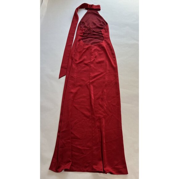 LPA Raveena Halter Scarf Maxi Dress in Cherry Red - Picture 4 of 5